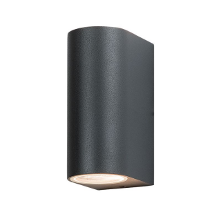 Applique Murale Extérieure Pour 2 Ampoules LED GU10 IP54 Cylindre Graphite ZAMBELIS
